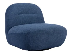 Sillón giratorio de tela texturizada color azul POZETI