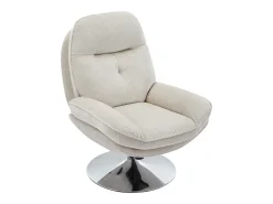 Sillón giratorio de tela texturizada color beige ILMACA