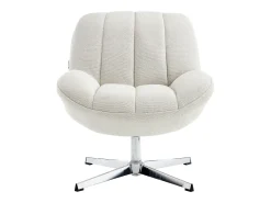 Sillón giratorio de tela texturizada color beige VOLABO