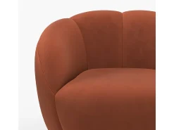 Sillón giratorio de terciopelo rojo ladrillo - Ysé