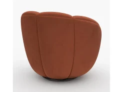 Sillón giratorio de terciopelo rojo ladrillo - Ysé