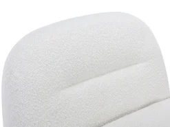 Sillón giratorio en tela bouclé color blanco POZETI
