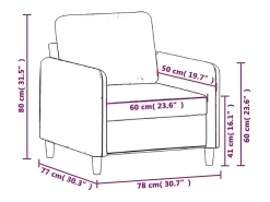 Sillón Gris Claro 60 cm Tela
