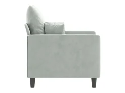Sillón Gris Claro 60 cm Terciopelo