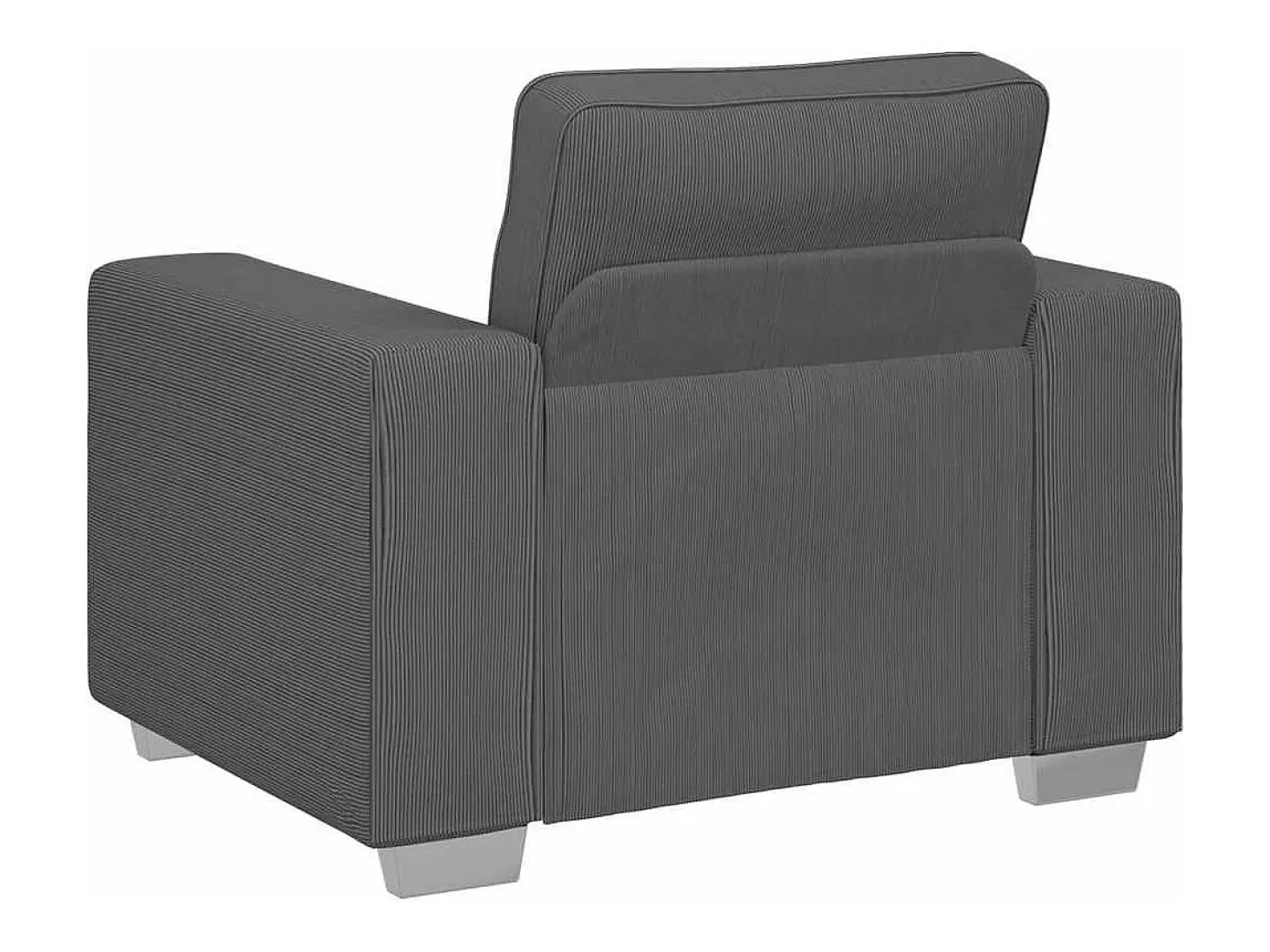 Sillón gris oscuro 60 cm tejido pana