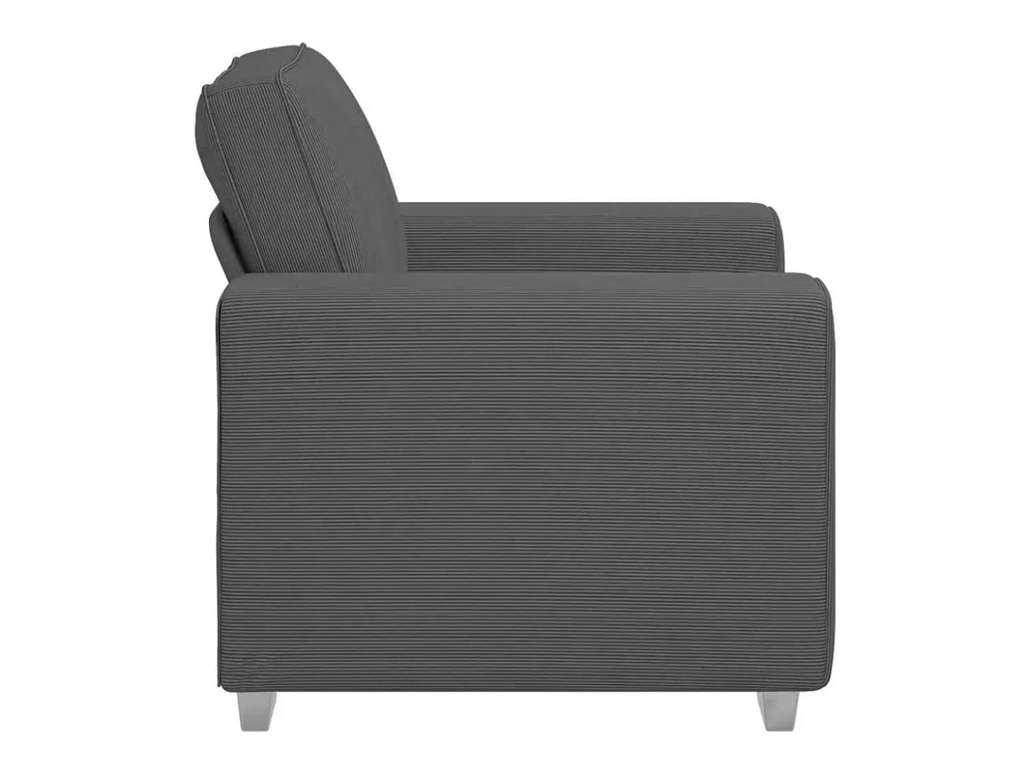 Sillón gris oscuro 60 cm tejido pana