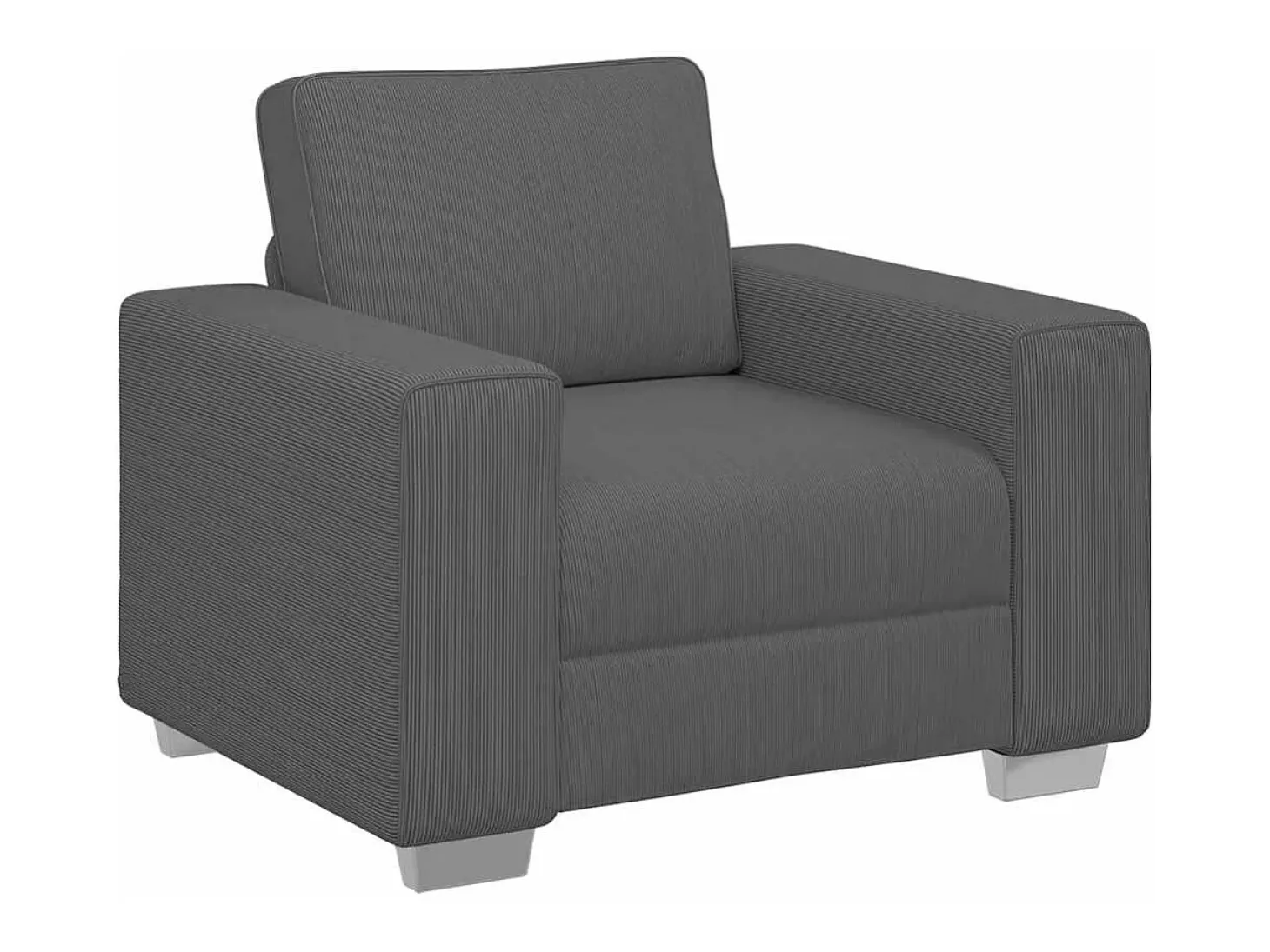 Sillón gris oscuro 60 cm tejido pana