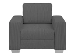 Sillón gris oscuro 60 cm tejido pana