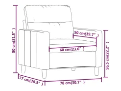 Sillón Gris Oscuro 60 cm Tela