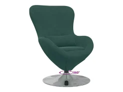 Sillón huevo Verde oscuro Terciopelo