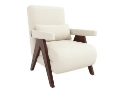 Sillón individual 64x68,5x93 cm - convertible 3 en 1 - acolchado - lino - beige + marrón