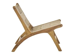 Sillón lounge de madera de teca maciza y cuerda trenzada YARI