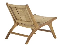 Sillón lounge de madera de teca maciza y cuerda trenzada YARI
