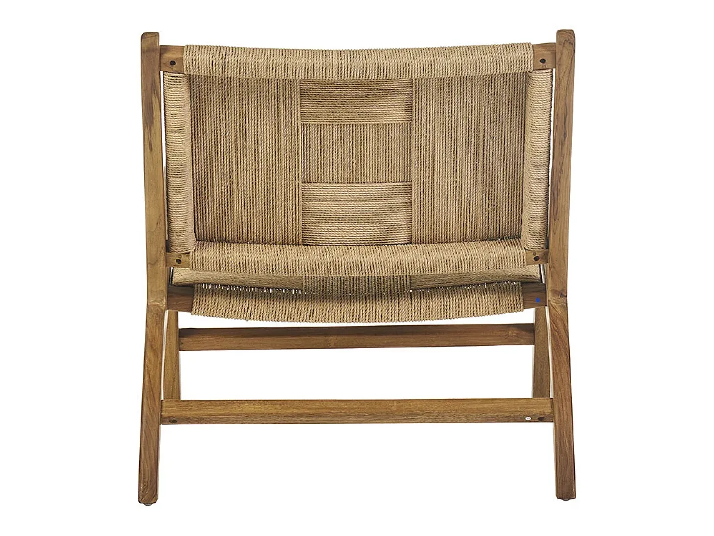 Sillón lounge de madera de teca maciza y cuerda trenzada YARI