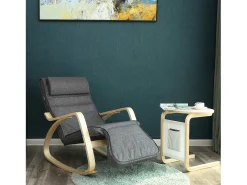 Sillón mecedor 67x125x91 cm Gris lyngicz