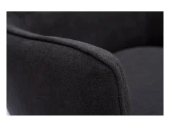 Sillón moderno de tela efecto aterciopelado gris oscuro LAURENS