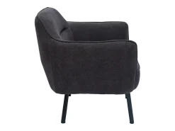 Sillón moderno de tela efecto aterciopelado gris oscuro LAURENS