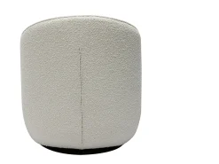 Sillón moderno giratorio de borreguillo blanco AMBER