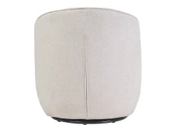 Sillón moderno giratorio de tejido efecto aterciopelado texturizado beige AMBER
