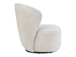 Sillón moderno giratorio de tejido efecto aterciopelado texturizado beige AMBER