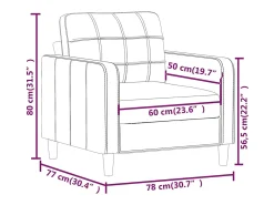 Sillón Negro 60 cm Tela