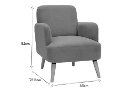 Sillón nórdico de tejido efecto aterciopelado texturizado amarillo mostaza y madera ISKO