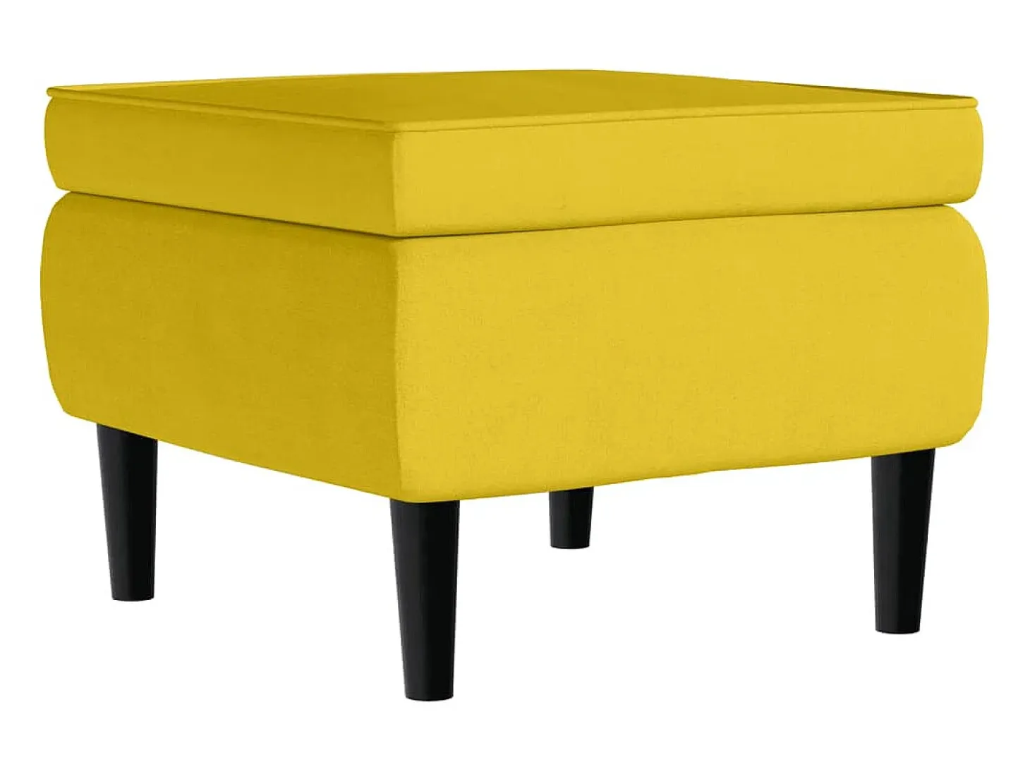 Sillón orejero con taburete terciopelo amarillo mostaza
