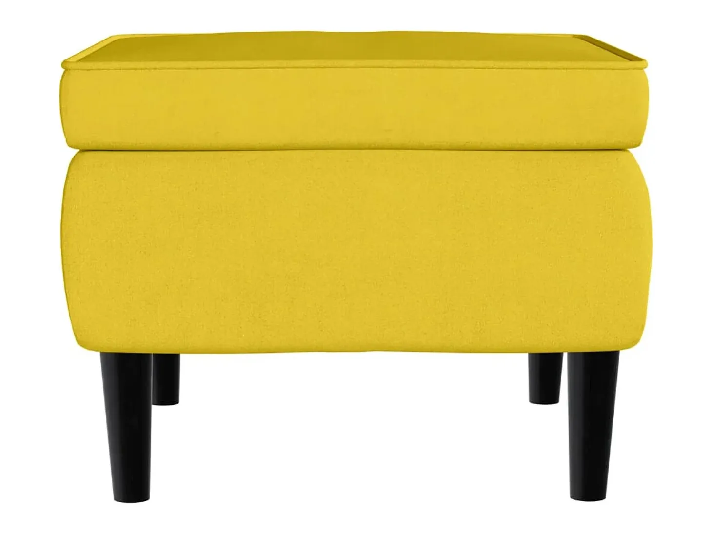 Sillón orejero con taburete terciopelo amarillo mostaza