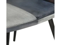 Sillón orejero de cuero auténtico gris canela