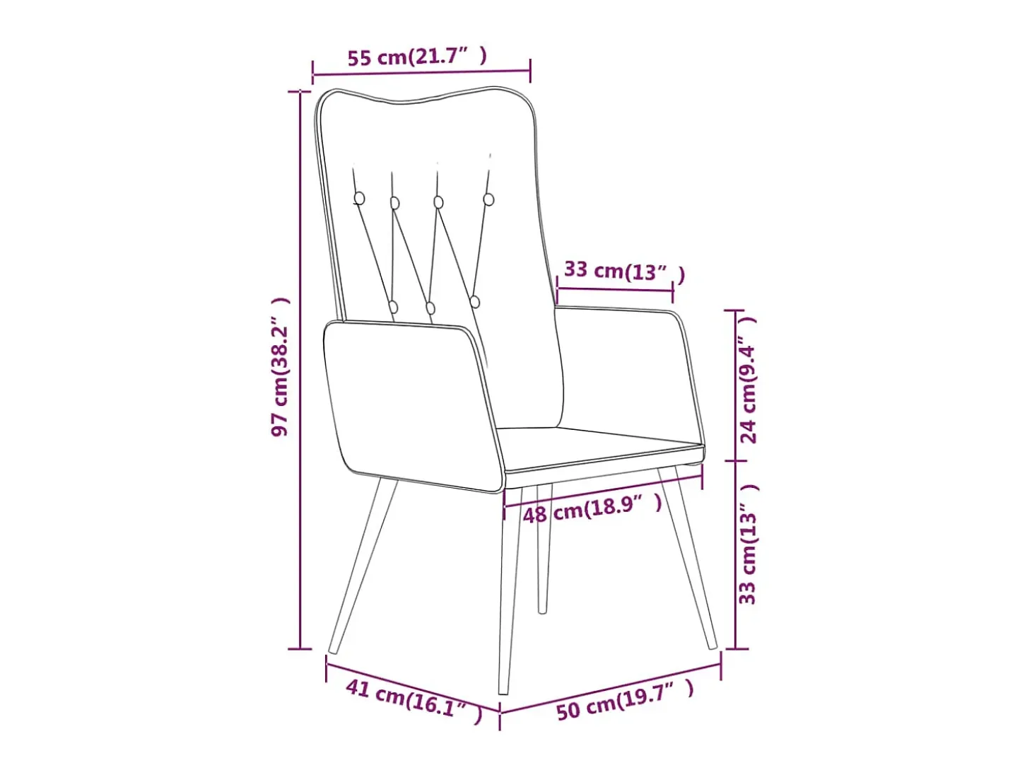 Sillón orejero de cuero auténtico marrón canela
