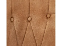 Sillón orejero de cuero auténtico marrón canela