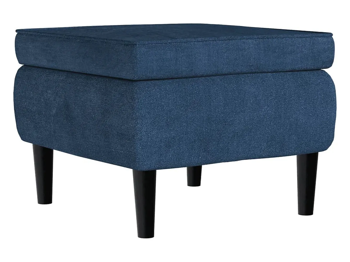 Sillón orejero y taburete de terciopelo azul