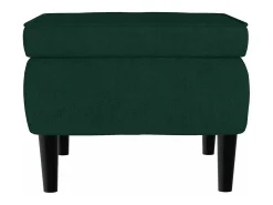 Sillón orejero y taburete de terciopelo verde oscuro