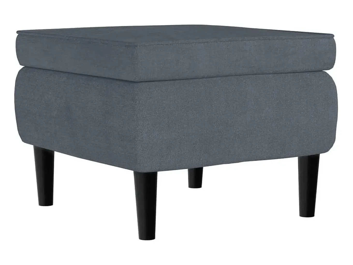 Sillón orejero y taburete de terciopelo gris oscuro