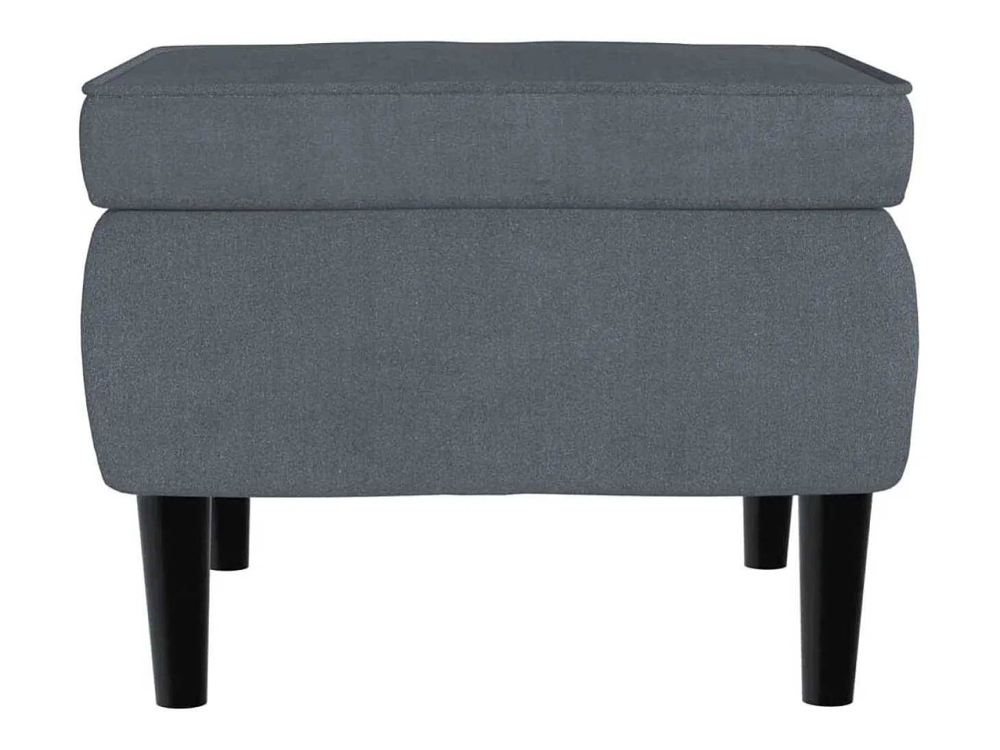 Sillón orejero y taburete de terciopelo gris oscuro