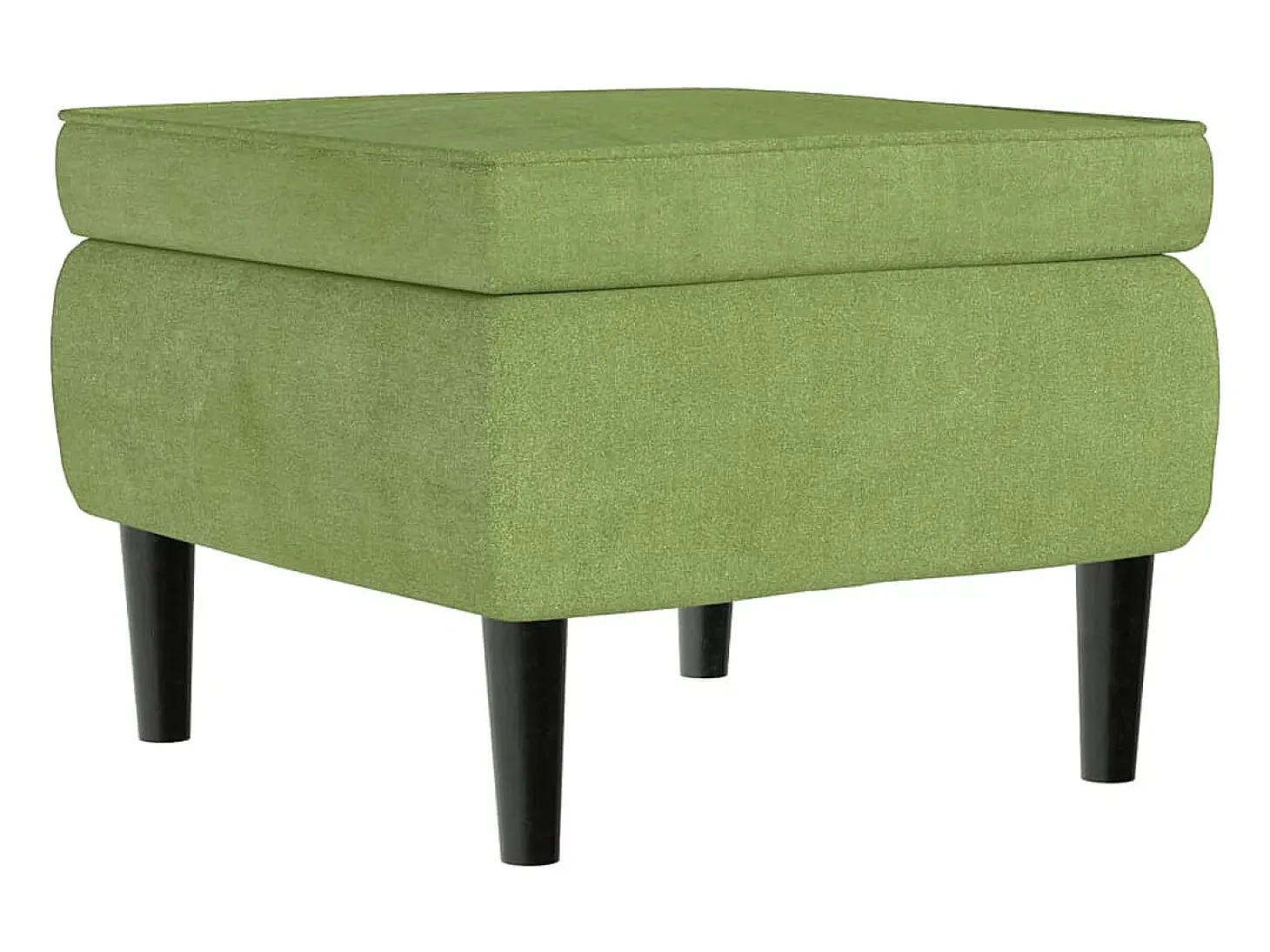 Sillón orejero y taburete de terciopelo verde claro