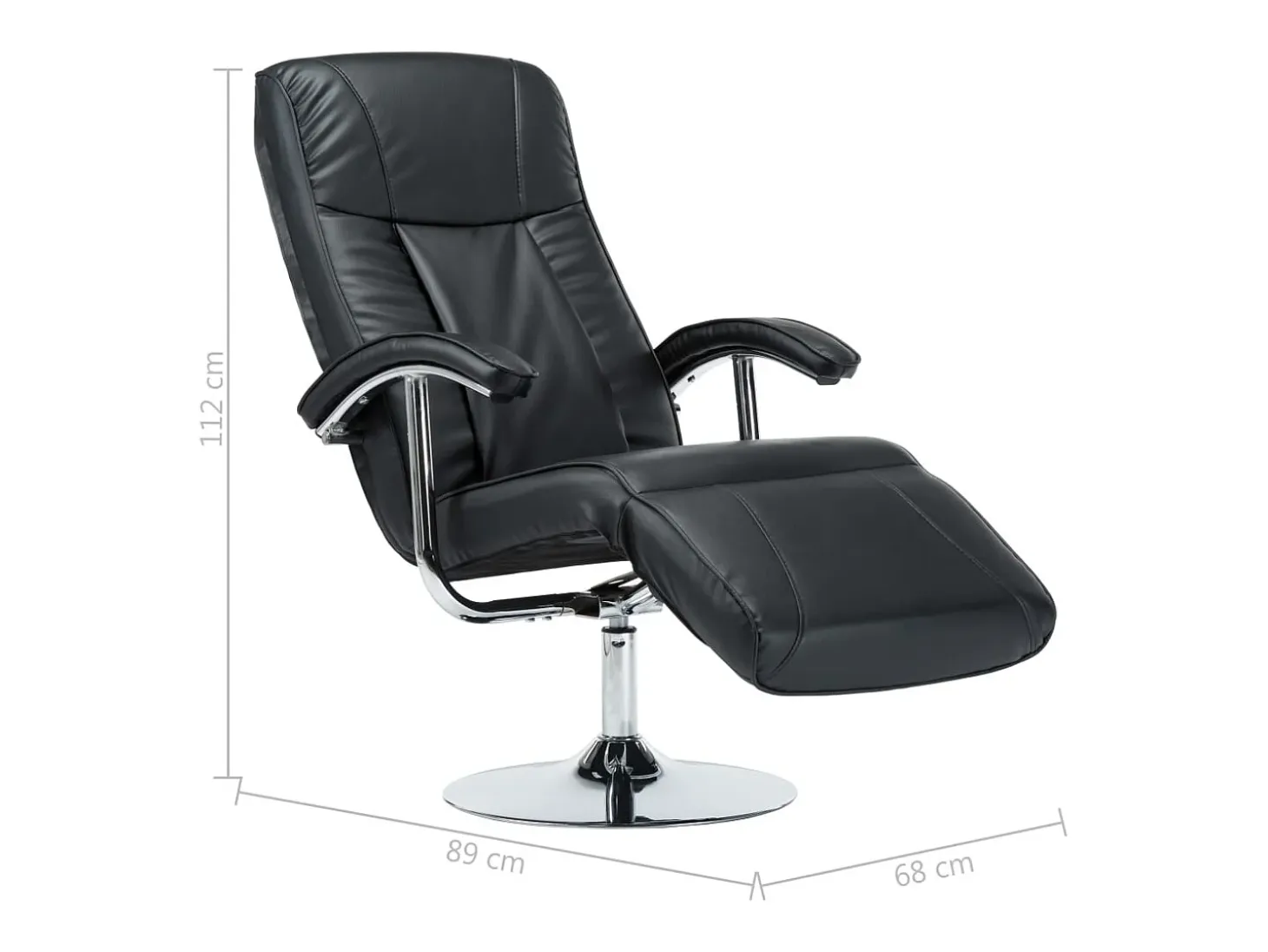 Sillón para la TV de cuero sintético negro