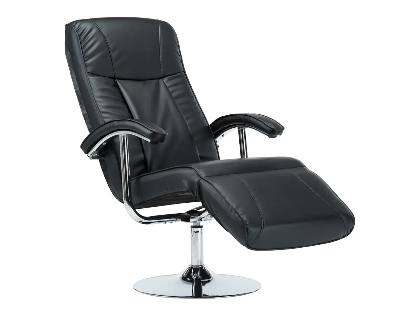Sillón para la TV de cuero sintético negro