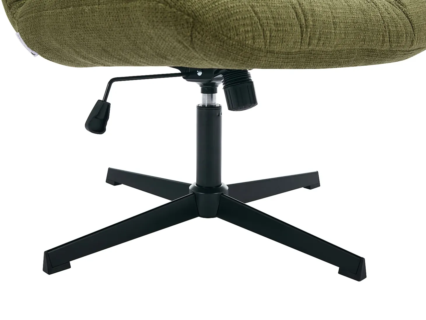 Sillón pivotante de tela jaspeado color verde SELENDO