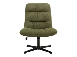 Sillón pivotante de tela jaspeado color verde SELENDO