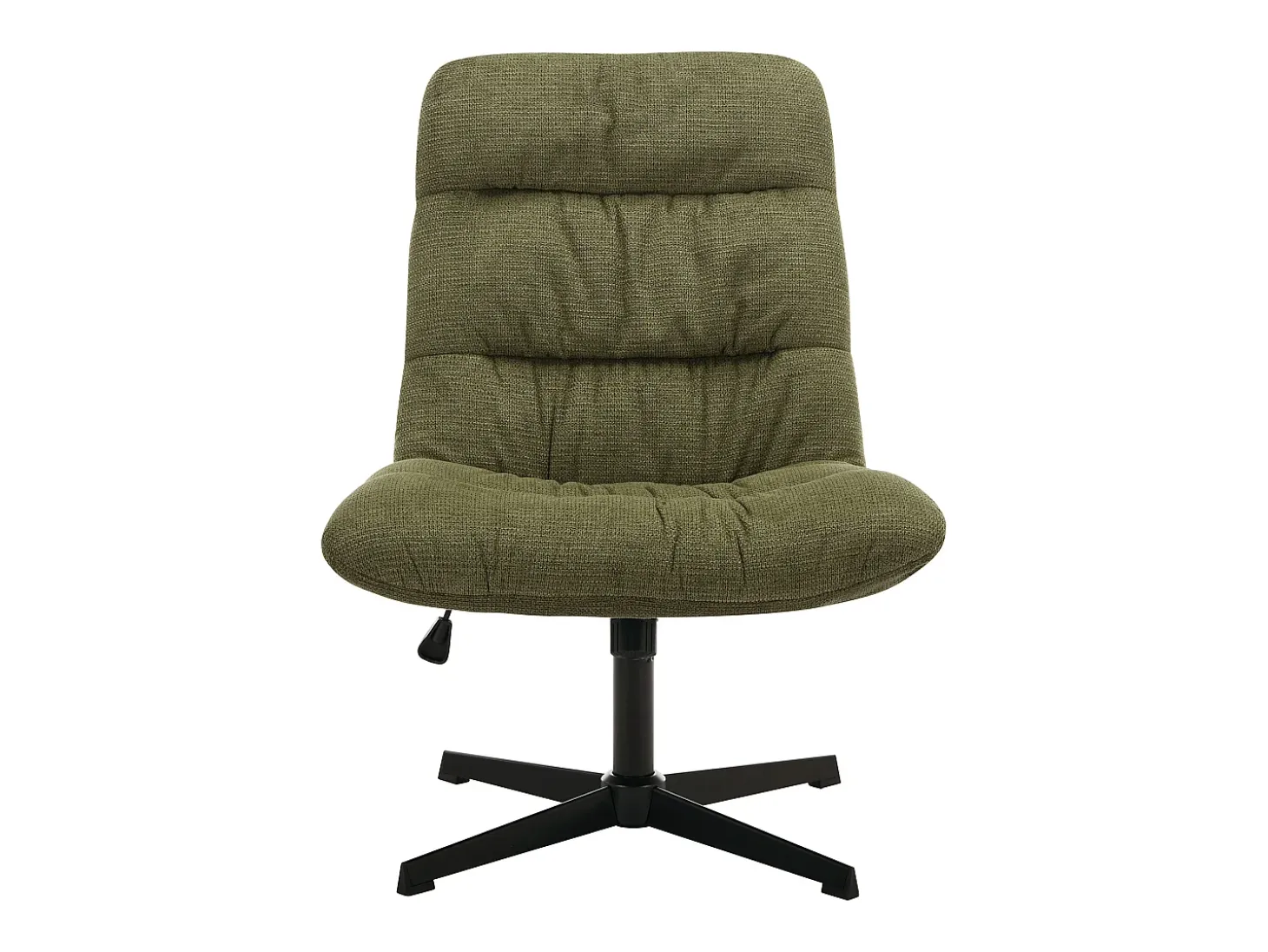 Sillón pivotante de tela jaspeado color verde SELENDO