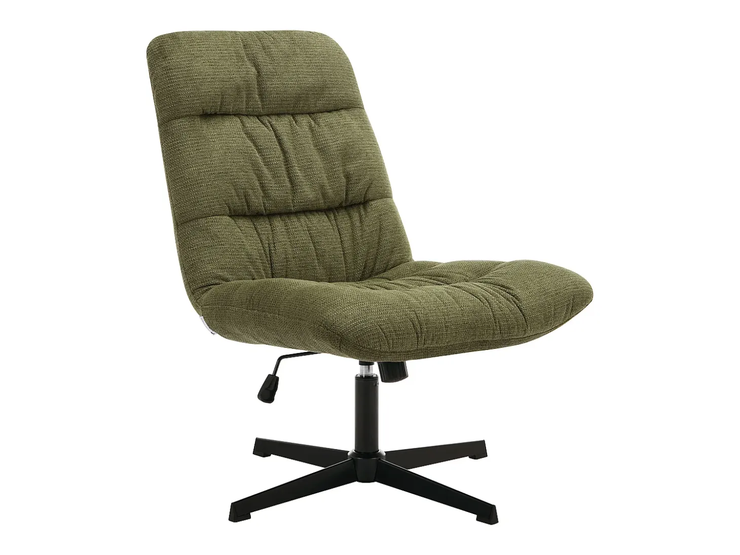 Sillón pivotante de tela jaspeado color verde SELENDO