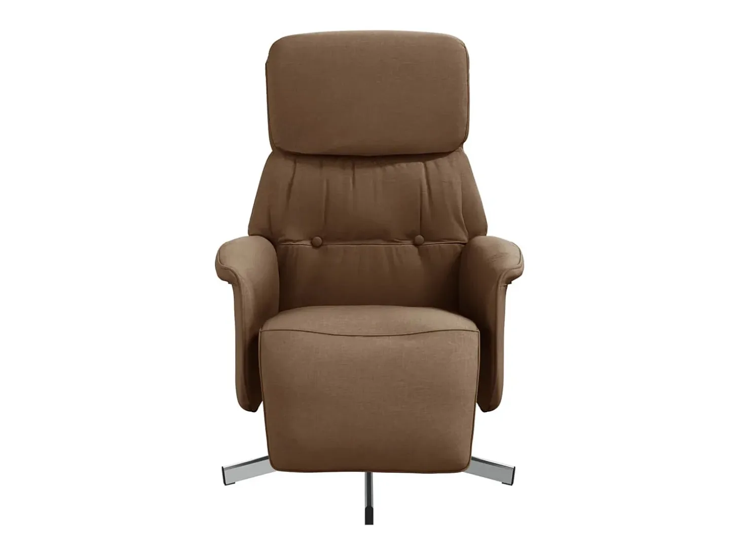 Sillón reclinable con reposapiés tela marrón YOE19498