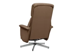 Sillón reclinable con reposapiés tela marrón YOE19498