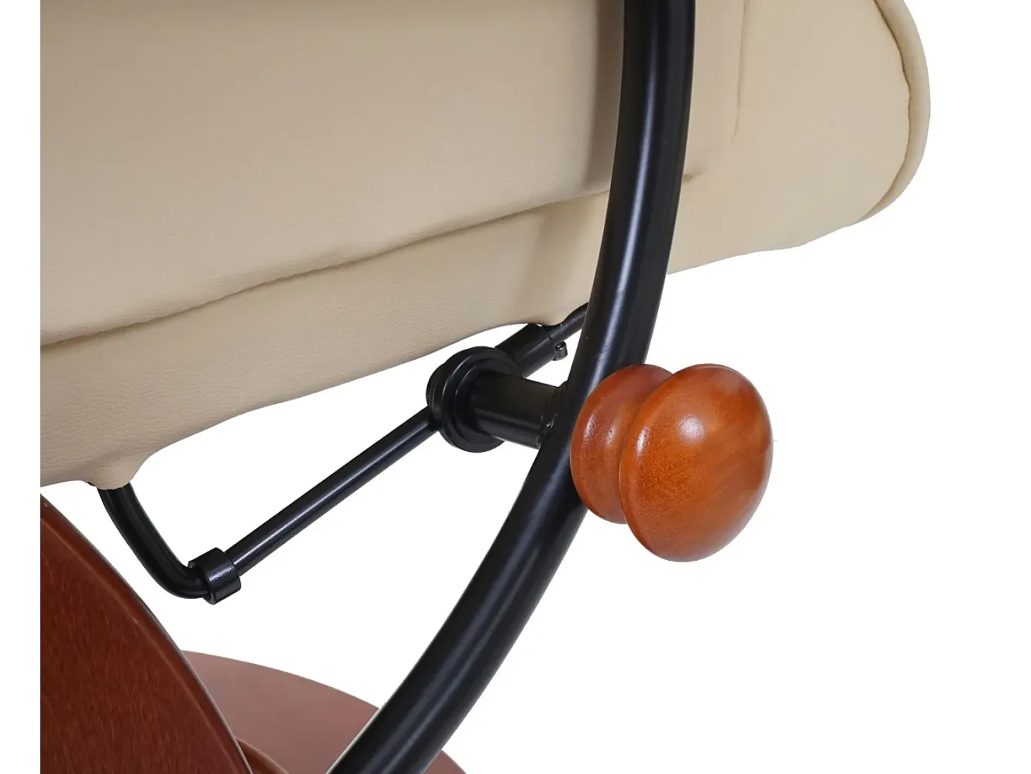 Sillón reclinable Edmonton con taburete, crema, color miel
