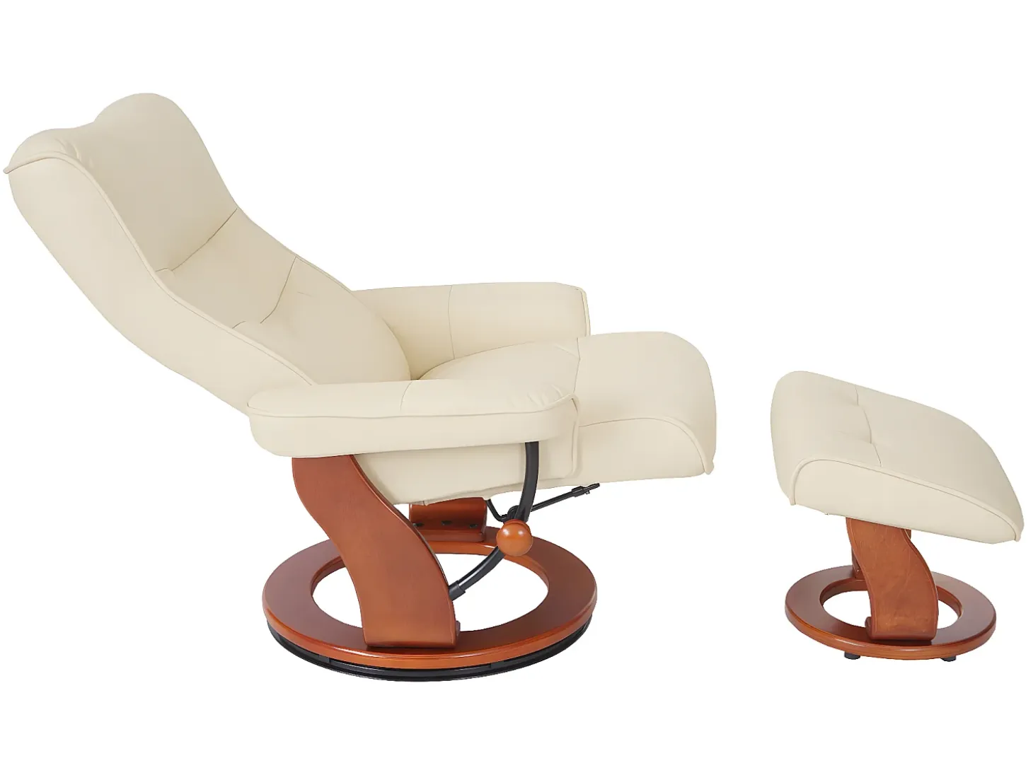 Sillón reclinable Edmonton con taburete, crema, color miel
