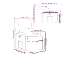 Sillón reclinable eléctrico tela gris taupé