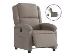 Sillón reclinable eléctrico tela gris taupé