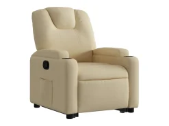 Sillón reclinable elevable de tela color crema