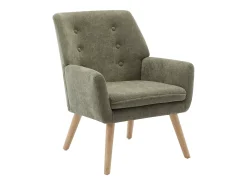 Sillón recto de tela verde estilo escandinavo SERINO